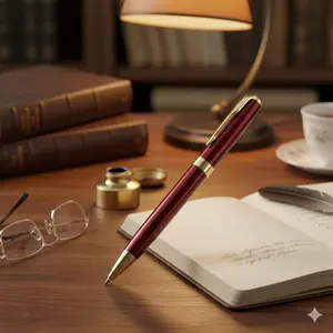 Stainless Steel Press Gel Pen, 1.0mm Medium Point, Quick-Dry Smooth Ink for Office, Business, School Exams, Non-Slip Metal Barrel, Refillable Writing Tool.