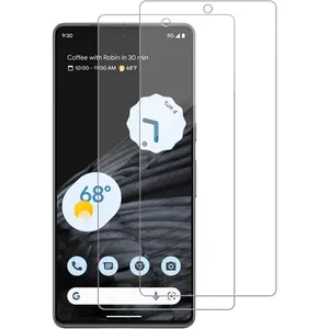 2 Pack for  Pixel 7a Screen Protector, Tempered-Glass, -curved Edges, Case Friendly, Bubble Free,  Clear, Easy Installation