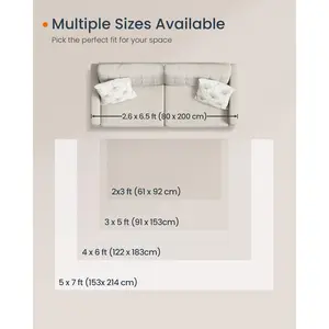 SONGMICS HOME Area Rug, 3x5 ft Rug for Bedroom, Non-Slip Carpet