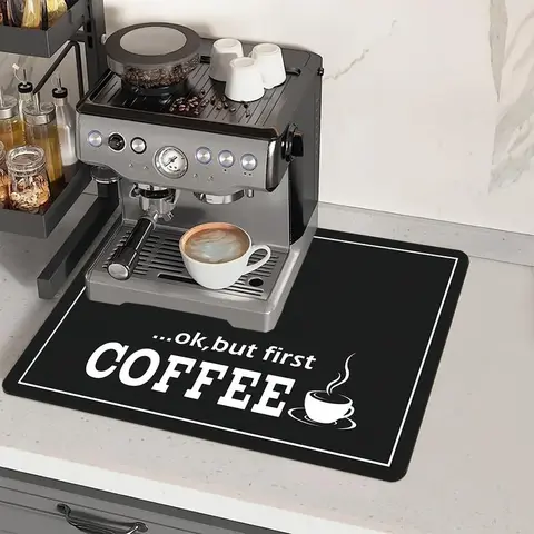 Coffee Machine Mat, Coffee Maker Mat, Non-slip Coffee Machine Mat, Absorbent Kitchen Countertop Drain Mat, Kitchen Accessories, Household Kitchen Products, Coasters