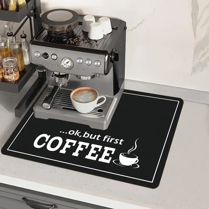 Coffee Machine Mat, Coffee Maker Mat, Non-slip Coffee Machine Mat, Absorbent Kitchen Countertop Drain Mat, Kitchen Accessories, Household Kitchen Products, Coasters