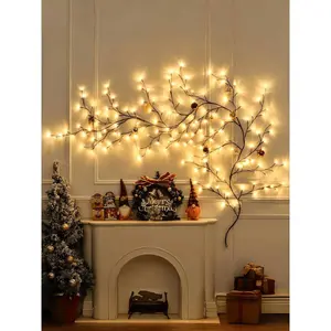 1Pc Cherry Blossom Branch LED Light, USB Powered 8 Flashing Modes, Soft & Bendable, Suitable For Indoor And Outdoor,Living Room,Bedroom,Wall,Wedding Decoration,Party Atmosphere Lights, Valentine's Day,Birthday And Graduation Gifts