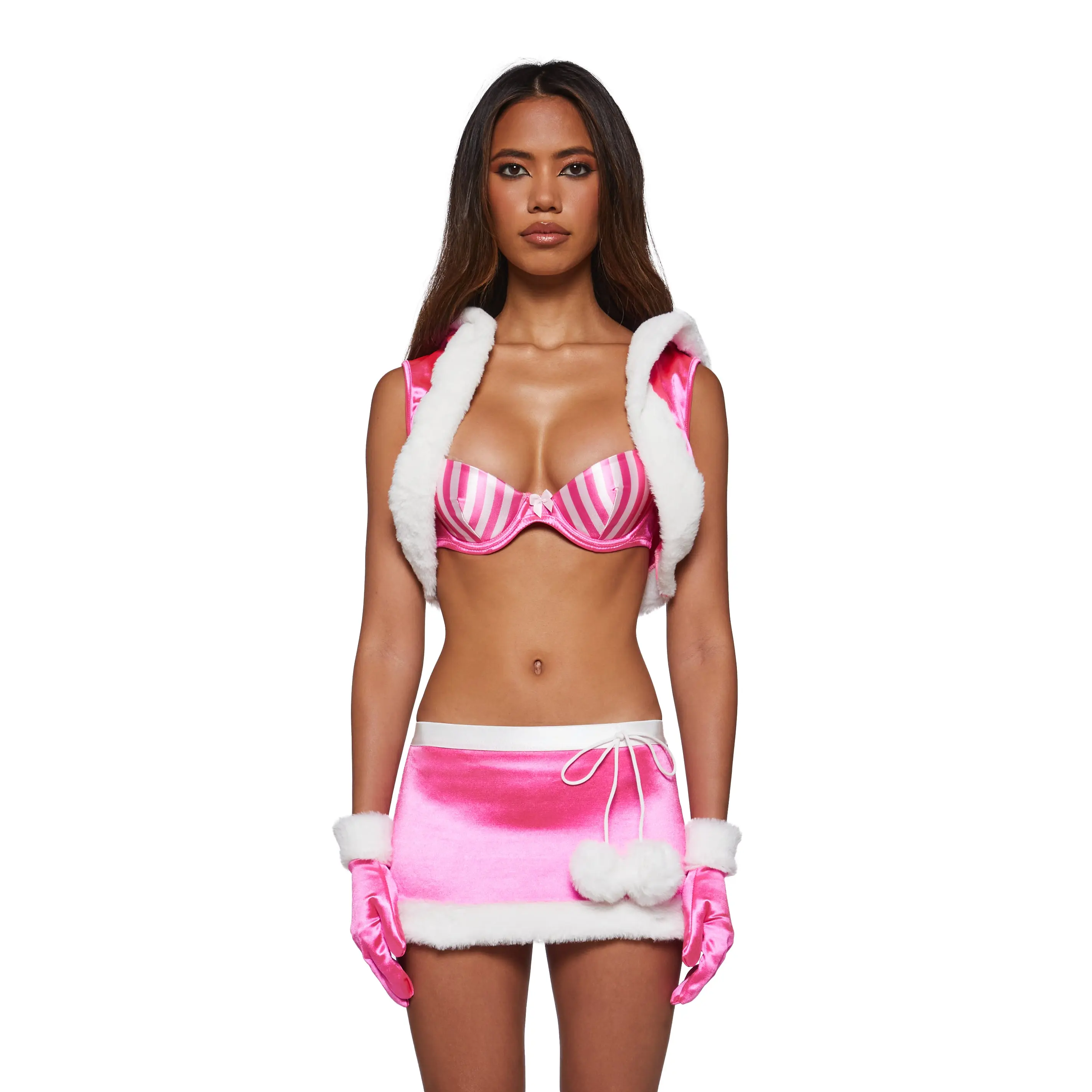 Y2K Runway Pink Santa Costume Y2K Runway Pink Santa Costume