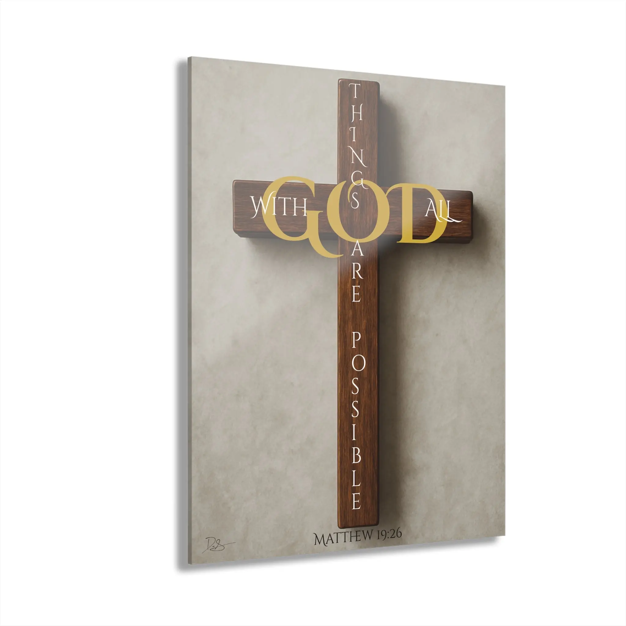 Inspirational Acrylic Print - Christian Wall Art, Faith Decor, Home Blessing, Religious Gift, Matthew 19:26