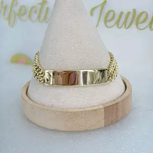 Elegant Esclava Bracelet #0186- 14k Laminated Gold with Classic Chain Design and Smooth Finish