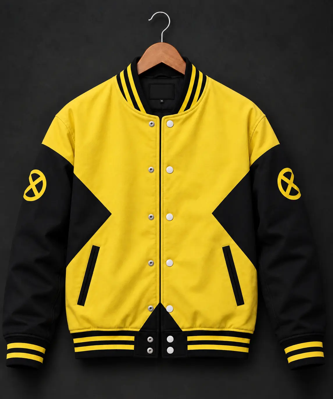 X-Men Varsity Jacket, Vintage Navy Blue Baseball Coat, Retro Mutant Streetwear