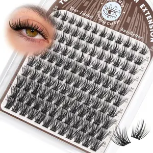 120pcs Spiky Lash Clusters, Wispy Dense DIY Eyelash Extensions, D Curl Shape Soft False Lashes, Single Patch for Self-Application, Volume Lashes