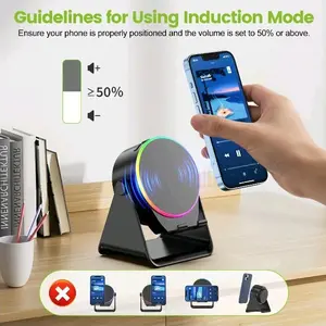 Wireless Sensing Audio RGB Bluetooth Speaker with Adjustable Phone Stand & HD Sound Amplifier premium Modern Design