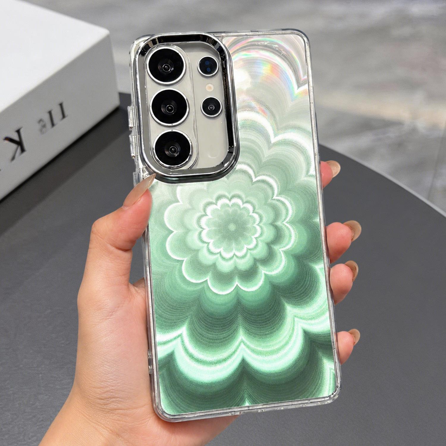 Glitter Shiny 3D Blooming Flower Phone Case for SamSung Galaxy S26 Ultra/S26+/S25 S24FE ,Soft Silicone Slim Clear Shockproof Protective Cover Phone Case for Women Girls