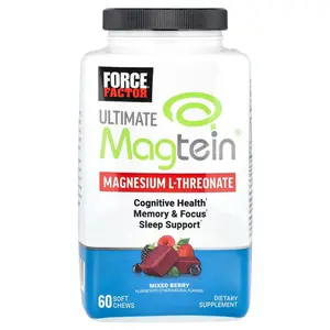 Force Factor Ultimate Magtein®, Magnesium L-Threonate, Mixed Berry, 60 Soft Chews