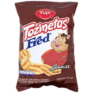 Yupi Tozinetas Fred 100g | Crunchy Bacon-Flavored Corn Snacks