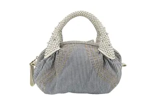 Pre-owned FENDI canvas Tote Bags Vintage Stripe Denim Mini Spy Bag