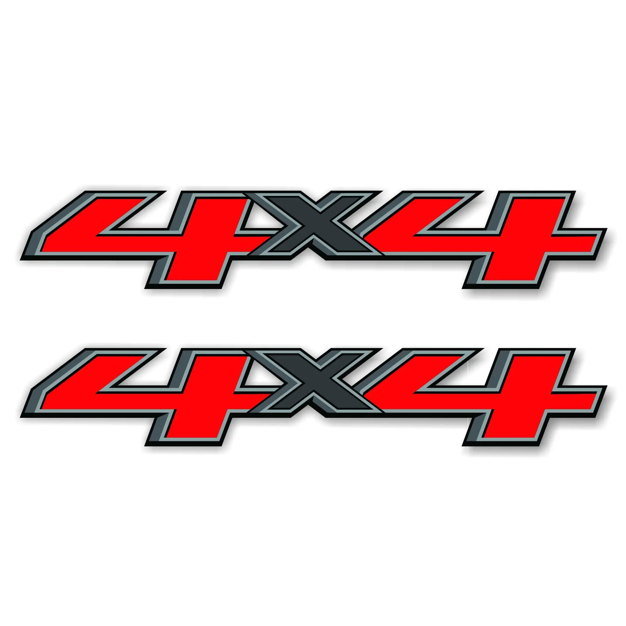 Series 4x4 Bedside Replacement Decals For Chevy Silverado - Die-cut Metalic Vinyl Stickers Pair (red)