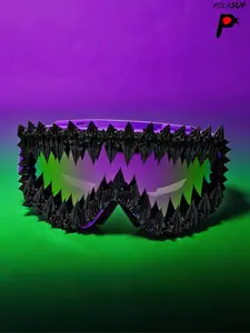 Women's Large Ski Goggles Eyeshield, Full Coverage Protection Fashion Decorative Soft Gel Snowboard Glasses UV Radiation Desert Sandproof