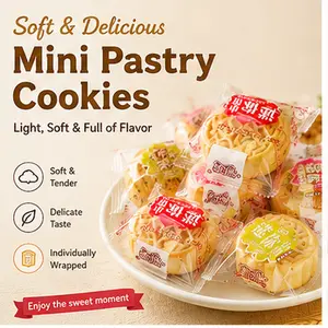 Fruit-Filled Mooncakes, Soft Pastry Snack, Ambient Dessert Packed with Real Fruit Flavor