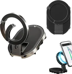 Dual Magnetic Phone Mount with Strong Suction - 360° Rotation, Multi-Surface Car & Desk Stand