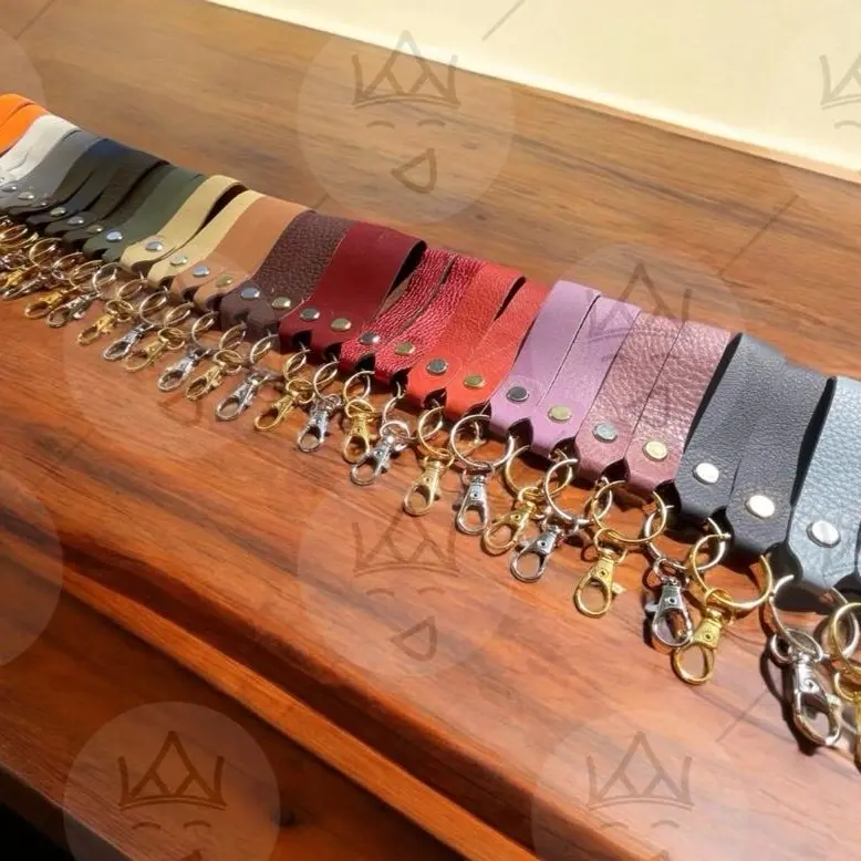 Handmade Leather Loop Keychains - Assorted Colors Available for Key Organization