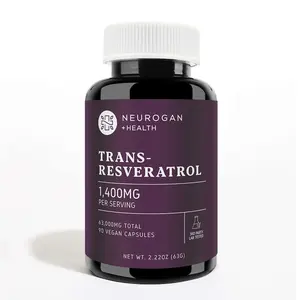 Neurogan Health Trans-Resveratrol Capsules | 1,400 mg Per Serving, 90 Vegan Capsules.