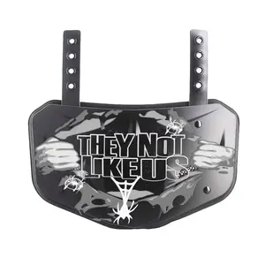 They Not Like Us Chrome Football Back Plate - Lower Back Protection for Shoulder Pads - Back Bone Protector Shield Backplate for Youth & Adult