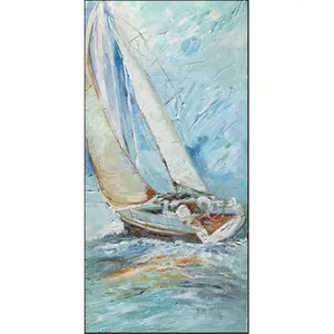 Carolines Treasures  Aqua Boats Sailboats Indoor & Outdoor Runner Mat- 58 x 28 in.