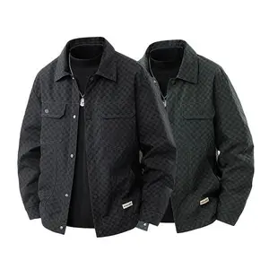 Men's checkerboard tooling jacket, retro plaid multi-pocket design, can be worn for daily commuting, skateboarding, and going out on the street
