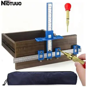 Cabinet Hardware Jig With Automatic Center Punch Locator, Cabinet Handles, Pocket Hole Jig, Woodworking Tools, Cabinet Hardware, Use For Handles And Pulls On Drawers/Doors, Perfect Set