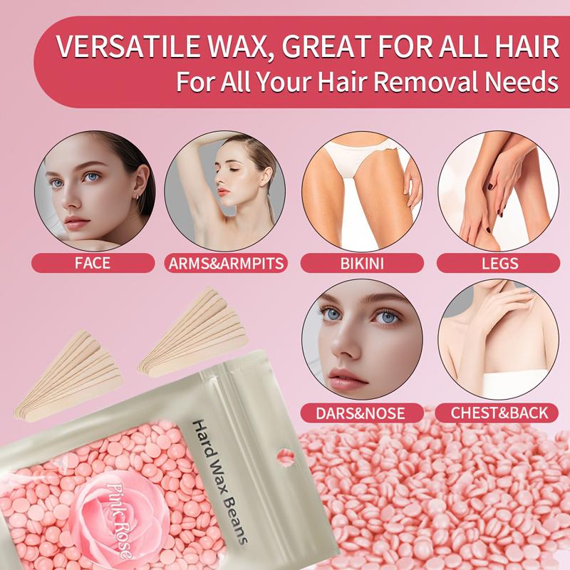 Viilife Waxing Kit - Pink Electric Wax Warmer with 10 Wax Strips for Face Armpit & Legs Hair Removal - 200ml Capacity - Grooming Needs Body Care