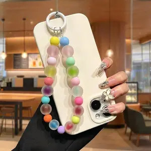 1pcs Phone Chain, Colorful Beaded Phone Charm, Women's Keychain, Mobile Pendant, Lanyard, Stylish Accessory for Girls