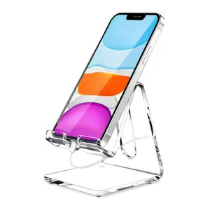Acrylic Clear Phone Stand for Desk – Portable Holder for iPhone & Android