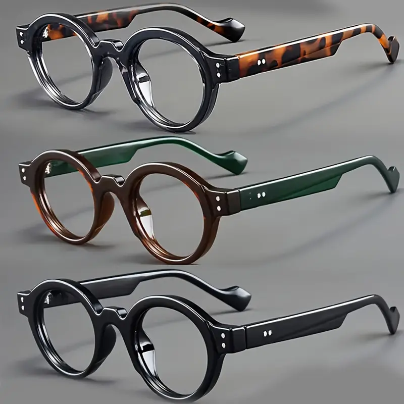 3 Pcs Men's Small Frame Blue Light Blocking Glasses, Square Frame Decorative Glasses, Casual Style for Daily Use, All Seasons, Square Eyeglasses Frame, Eyewear