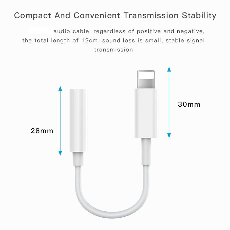 For Iphone Headphone Adapter 3.5Mm Jack Aux Cord Dongle Audio Cable Connector