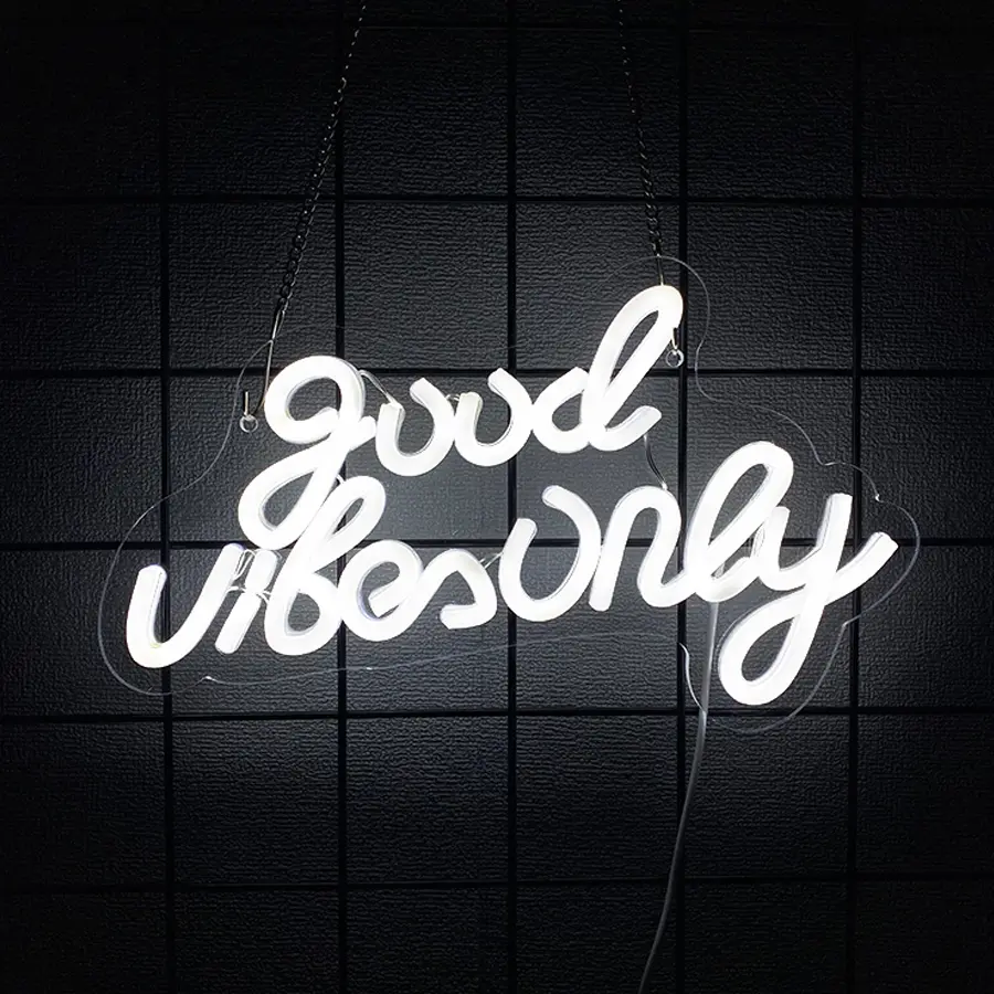 Good Vibes Only Neon Signs Decorative Neon Light for Wall Decor Neon Lights  Signs Suitable for Living Beer Bar Game Room Hotel Birthday Party Restaurant Christmas Unique Gift for Lover Modern Mood Lighting