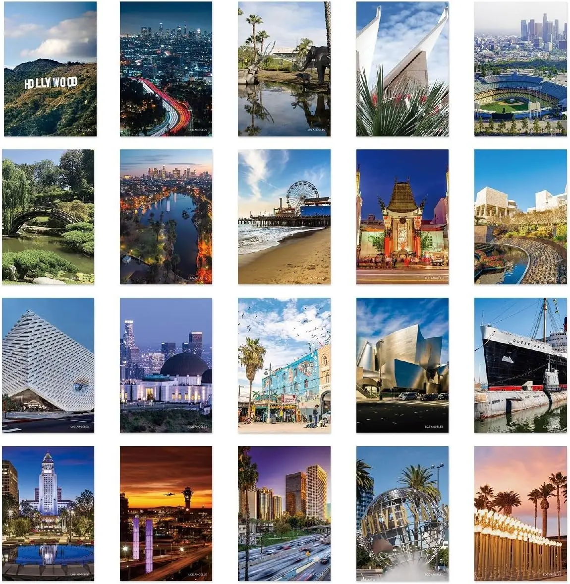 Los Angeles California Travel Postcards from Around the World Set of 20 | Vintage Postcards for Mailing 4x6 Postcards Travel Decor Post Cards Bulk Travel Souvenirs Christmas Birthday Gifts