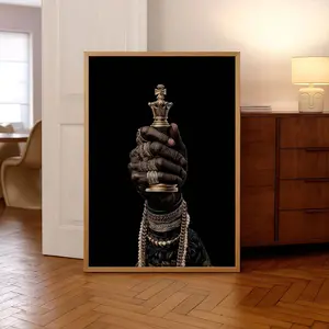 African American Art, Black Art Prints, Black Man Poster, Chess Wall Art, Black Man Hand Print