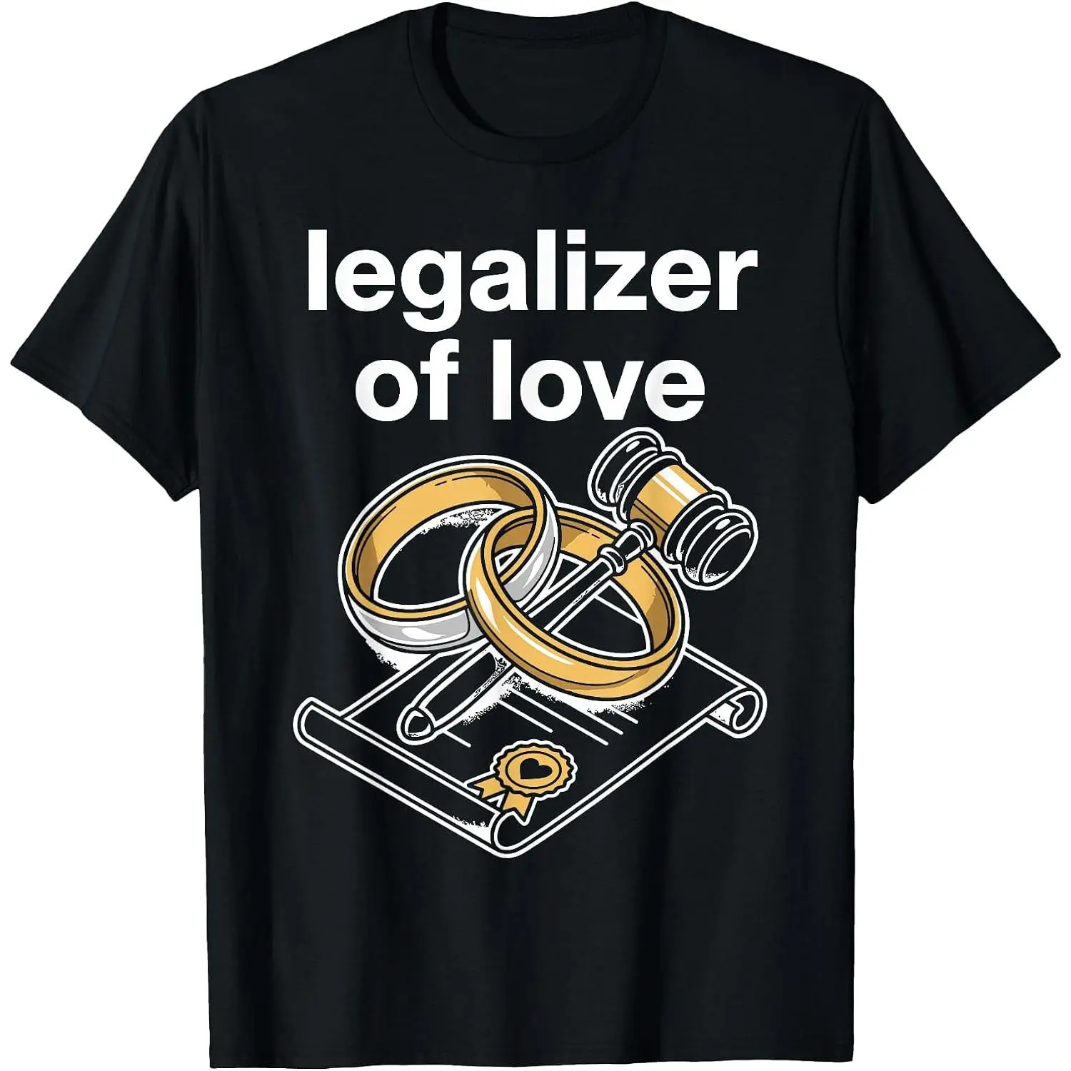 100% Cotton Best Wedding Officiant Art for Men Women Marriage Officiant T-Shirt