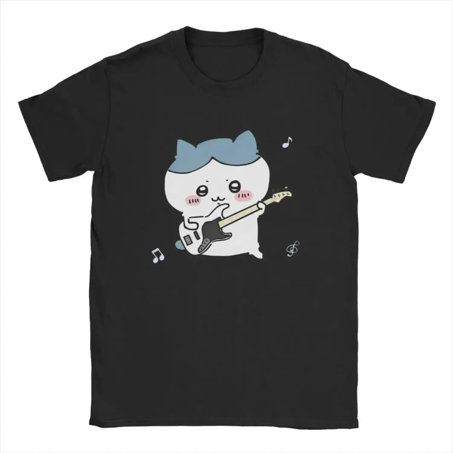 Cute Chiikawa Playing Guitar T-Shirts Funny Tee Shirt Crewneck Short Sleeve T Shirts Gift Idea merchandise