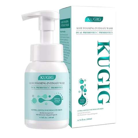 pH-Balanced Intimate Wash Cleanser - Liquid Cleansing Mousse with Aloe Vera, Prebiotics, Hyaluronic Acid, Non-Toxic, Silicone-Free, 0-Irritant Formula, Microbiome-Supportive for Sensitive Skin Adults, Pregnancy-Friendly Bath & Shower Care, 6.76 Fl Oz