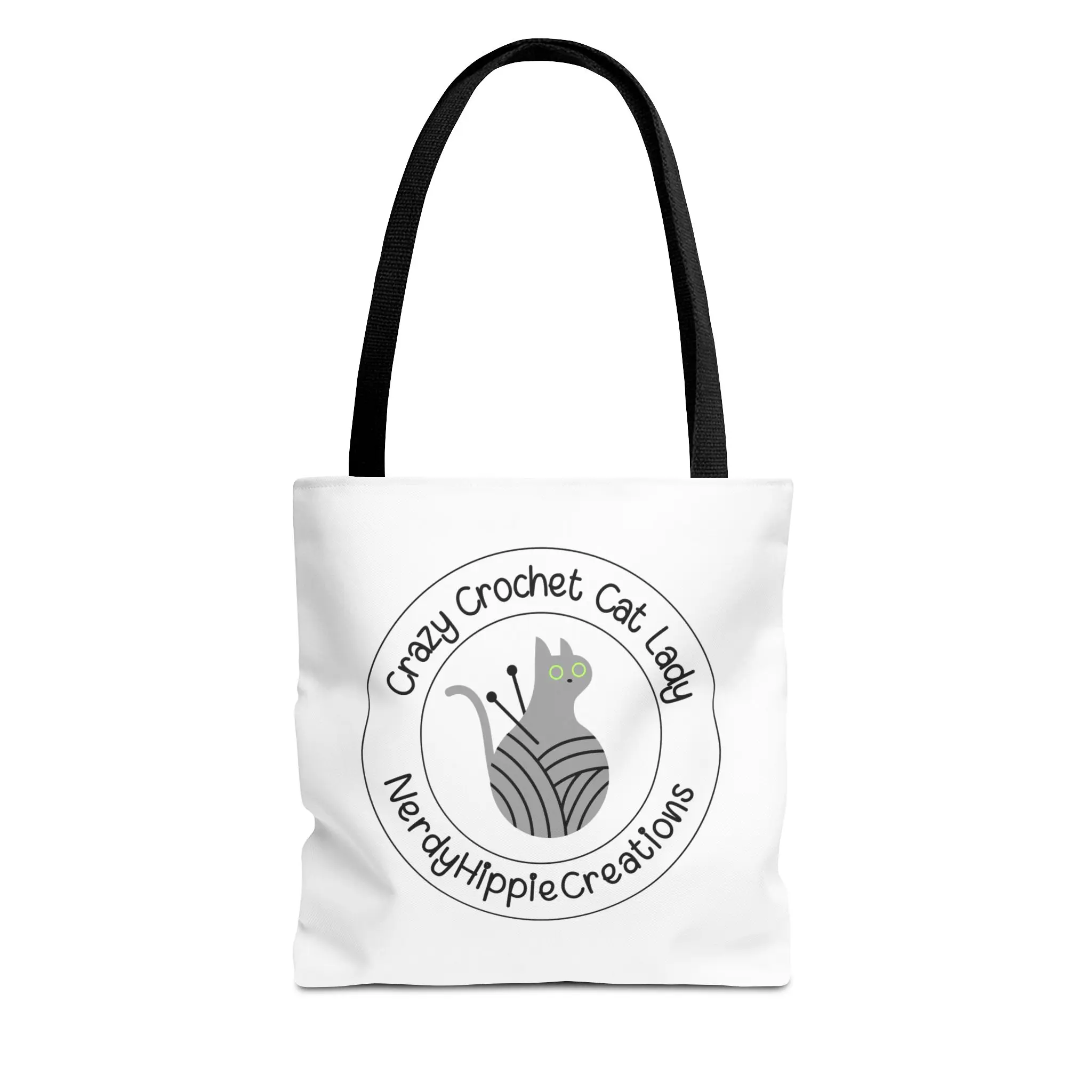 Crafty NHC Crochet Cat Lady Tote Bag, Eco-Friendly Shopping Bag, Knitting Gift, Craft Supply Carrier, Unique Yarn Lover Accessory
