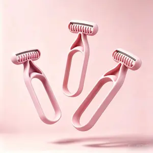 3 Pcs Pink Hair Removal Razor for Women, Painless Gentle Body Hair Trimmer, Portable Durable Shaving Tool for Armpit, Legs, Daily Use & Travel