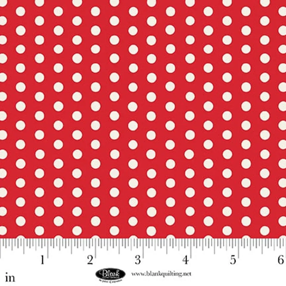 Fabric Blank Quilting Red Polka Dot The Bright Side by the Quarter Yard 4519-88