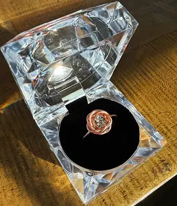 Ring-Wire Wrapped Rose with CZ Center