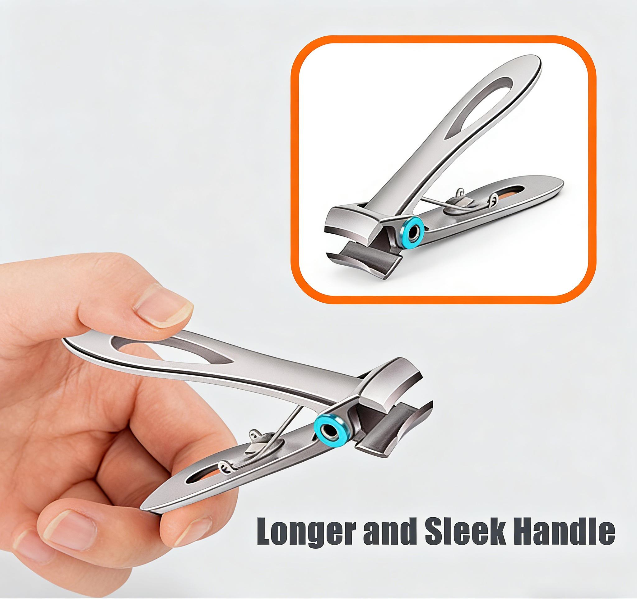 Senior-Friendly Extra Large Toenail Clippers | Oversized Wide Jaw Stainless Steel Nail Clippers for Thick Nails