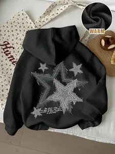 Women's Hooded Sweatshirt, Fashion Street Style, Aesthetic, Casual Fitted Design, Halloween Pattern, All Seasons Wear, Everyday, Comfortable Fit, Knit