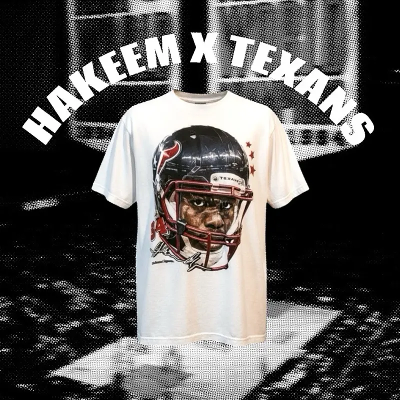 Hakeem Olajuwon X Texans Helmet Oversized Graphic T-shirt