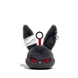 Rumi "Dark Bunny" Series Gothic Plush Blind Box - Sassy Mystery Rabbit Bag Charm & Keychain - Edgy Y2K Aesthetic Stuffed Toy - Dark Cuteness Pendant for Purses