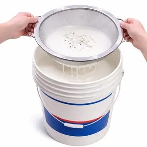 Fine Mesh Paint Strainer Funnel, Stainless Steel Paint Filter Screen, Fits 5 Gallon Paint Buckets, Reusable Strainer for Latex Paint & Emulsion (1 Pack)