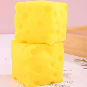 Yellow Cheese Squishy Slow Rising Squishy Squeeze Cheese Block Soft Novelty Toy Stress Balls for Adults Rebounding Sensory Squishys Cheese Stress Relief Toy for Office Desk Decor
