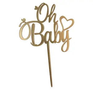 Oh Baby Gold Cake Topper