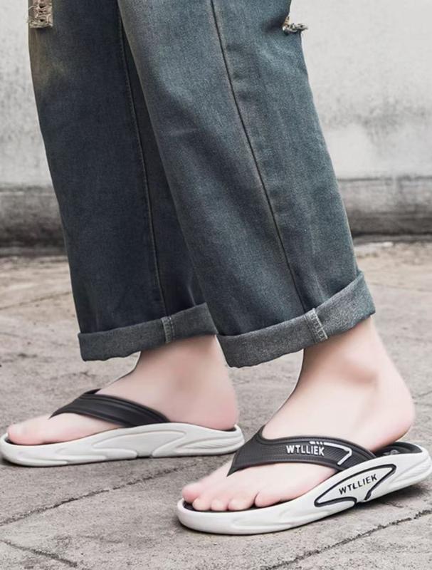 Men's Casual Plain Color Slides, SoftComfortable Home Slippers,Summer TrendvBarefoot Shoes for indoor & Outdoor Wear,Boy