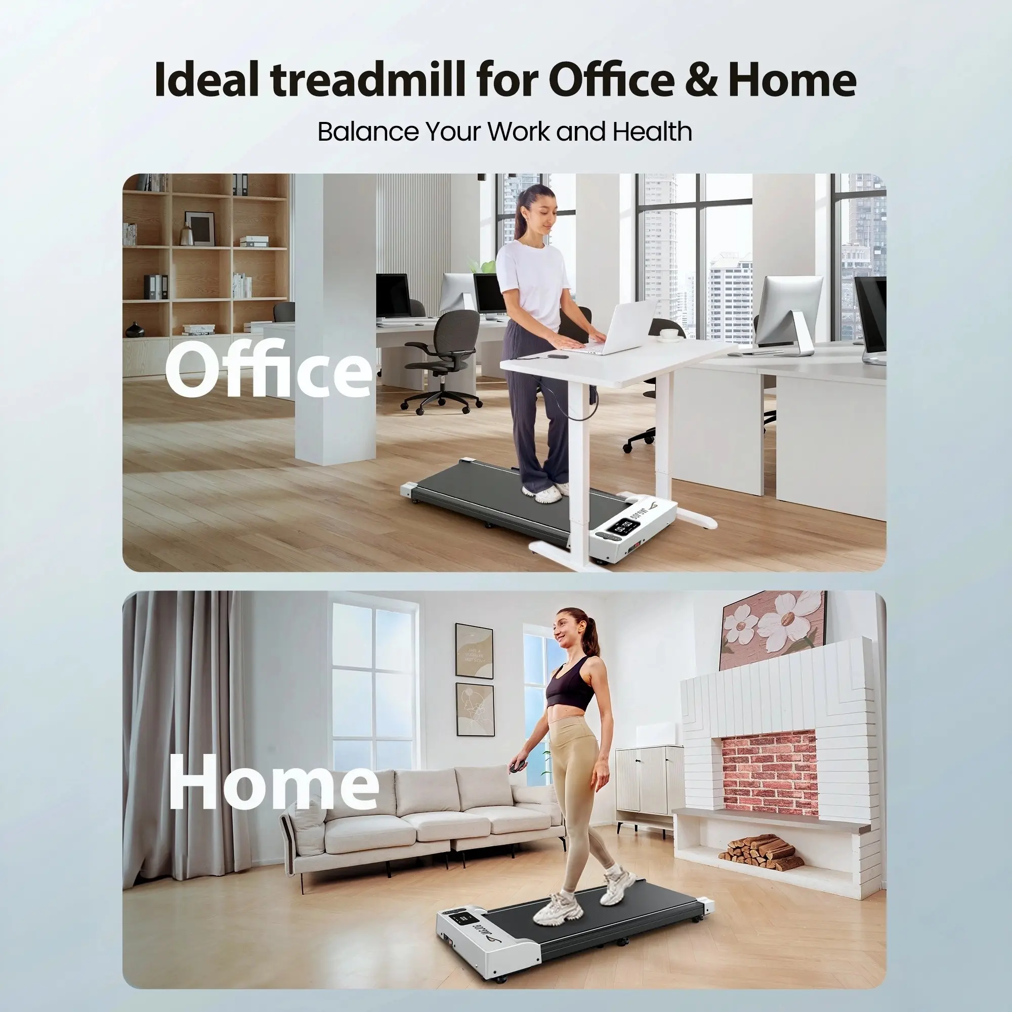 JAGJOG JT21 Walking Pad, 2.5HP Quiet Under Desk Treadmill with 3